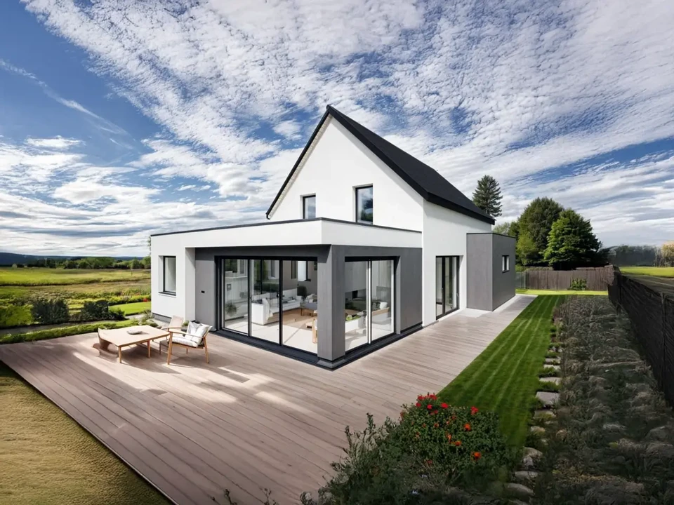 grand dressing en bois, intérieur d'une maison moderne